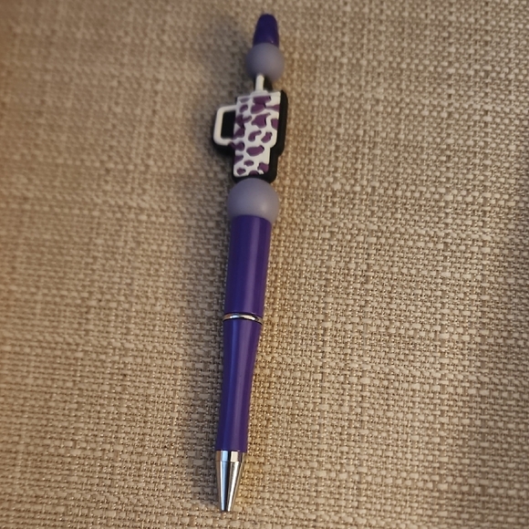 g22 Purple Novelty Pen with Leopard Print Accent - Picture 1 of 2